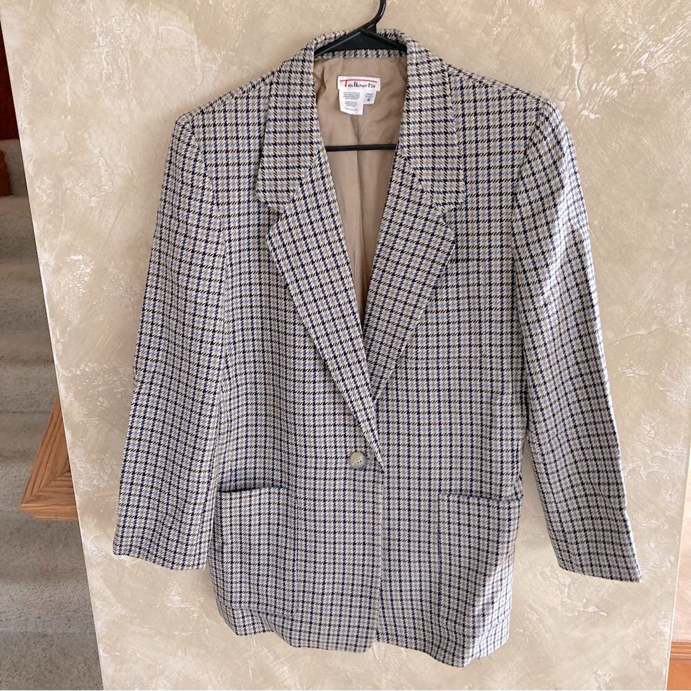Talbots Vintage Plaid Wool Blazer